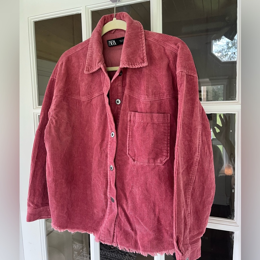 Zara Medium Dusty Rose Corduroy Jacket